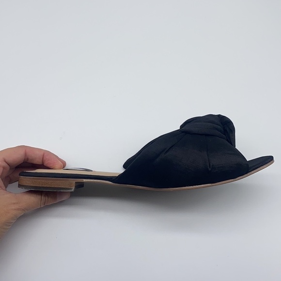 Lina Gomez - Black Fabric Open Toe Knot Bow Sandal Size 36 - Picture 13 of 14